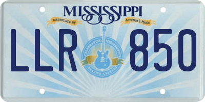 MS license plate LLR850