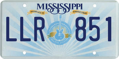 MS license plate LLR851