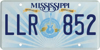 MS license plate LLR852