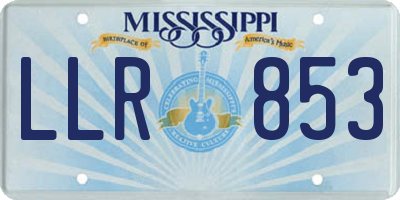 MS license plate LLR853