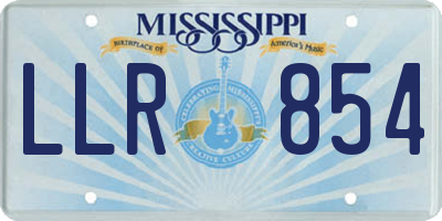 MS license plate LLR854