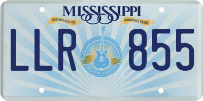 MS license plate LLR855