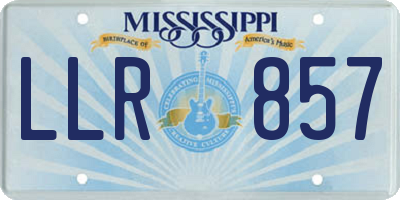MS license plate LLR857