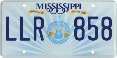 MS license plate LLR858
