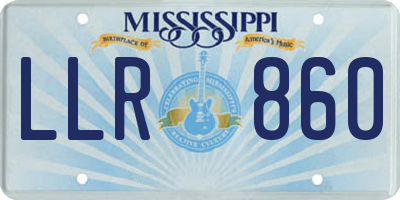 MS license plate LLR860