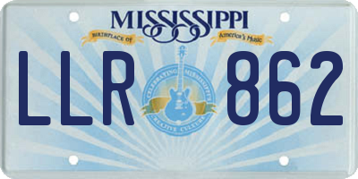 MS license plate LLR862