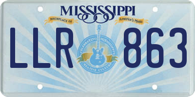 MS license plate LLR863