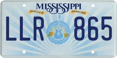 MS license plate LLR865