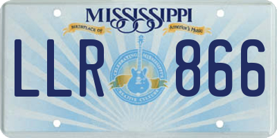 MS license plate LLR866