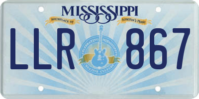 MS license plate LLR867