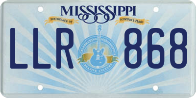 MS license plate LLR868