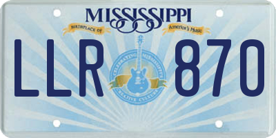 MS license plate LLR870