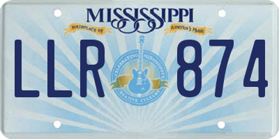 MS license plate LLR874