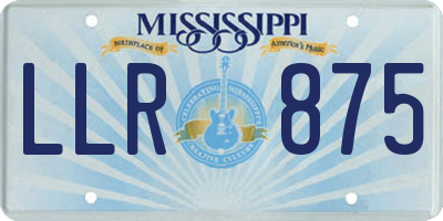 MS license plate LLR875