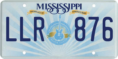 MS license plate LLR876