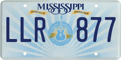 MS license plate LLR877