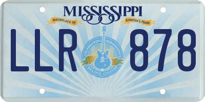 MS license plate LLR878
