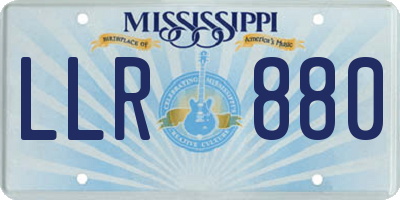 MS license plate LLR880