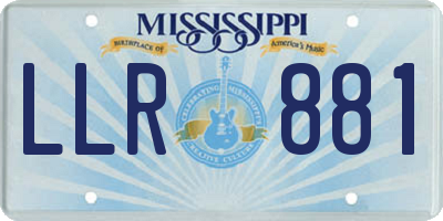 MS license plate LLR881
