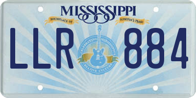 MS license plate LLR884
