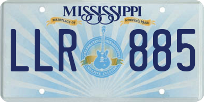 MS license plate LLR885