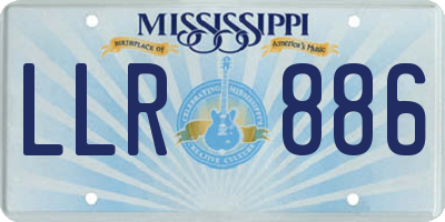 MS license plate LLR886