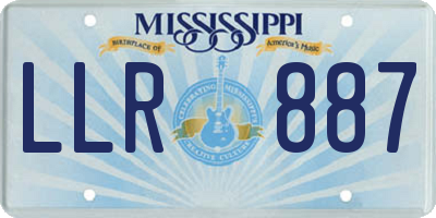 MS license plate LLR887