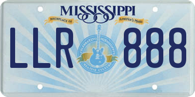 MS license plate LLR888