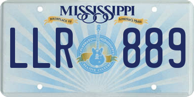 MS license plate LLR889