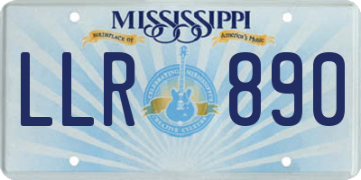 MS license plate LLR890