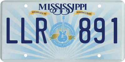 MS license plate LLR891