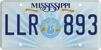 MS license plate LLR893