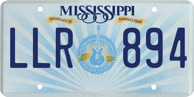 MS license plate LLR894