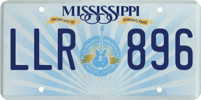 MS license plate LLR896