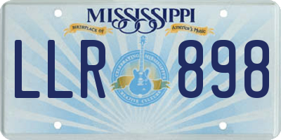 MS license plate LLR898