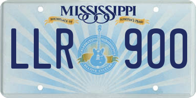 MS license plate LLR900