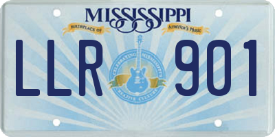MS license plate LLR901