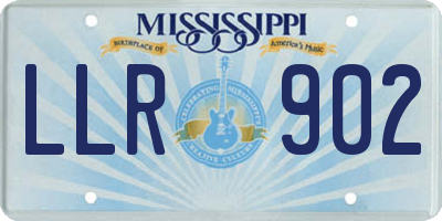 MS license plate LLR902
