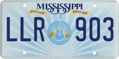 MS license plate LLR903