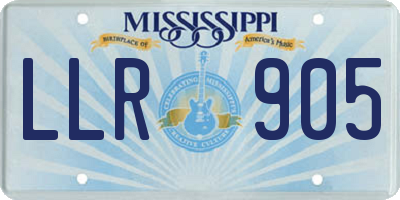 MS license plate LLR905