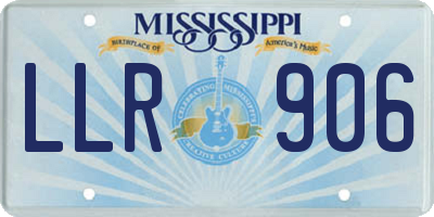 MS license plate LLR906