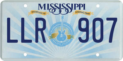 MS license plate LLR907