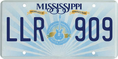 MS license plate LLR909