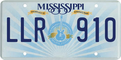 MS license plate LLR910
