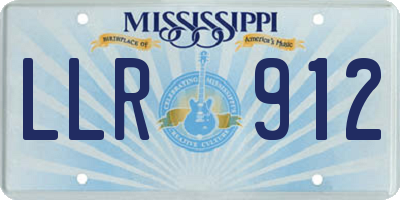 MS license plate LLR912