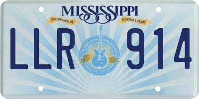 MS license plate LLR914
