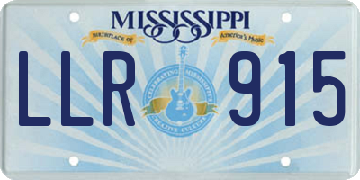 MS license plate LLR915