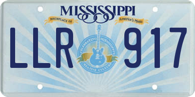 MS license plate LLR917