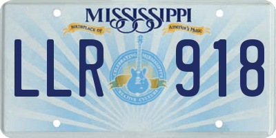 MS license plate LLR918