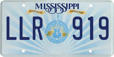 MS license plate LLR919